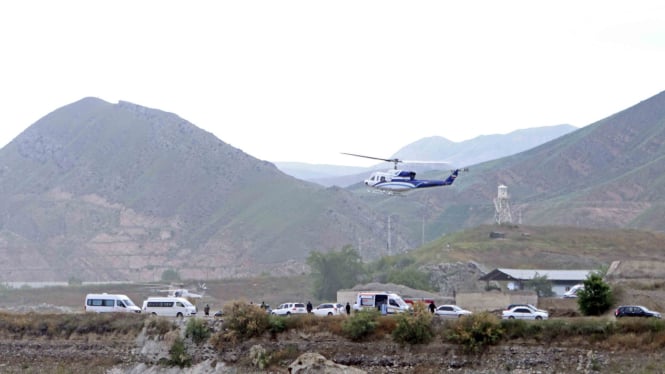 Penampakan Helikopter Presiden Iran Alami Kecelakaan