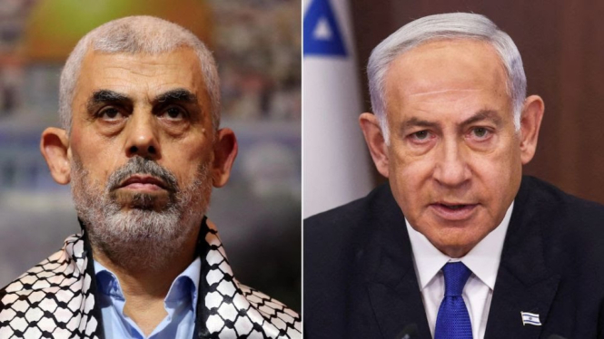 Yahya Sinwar dan Benjamin Netanyahu (Doc: CNN Internasional)
