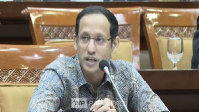 Mendikbudristek Nadiem Makarim saat RDP di DPR RI