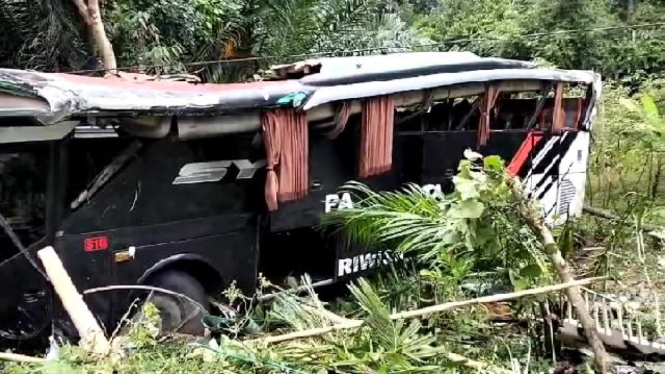 Bus masuk jurang di Tanggamus, Lampung