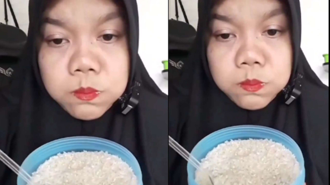 A ação viral aleatória das mães que comem arroz é como comer arroz