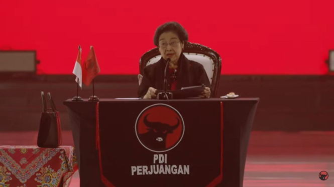 Ketua Umum PDIP Megawati Soekarnoputri di Rakernas V PDIP 2024