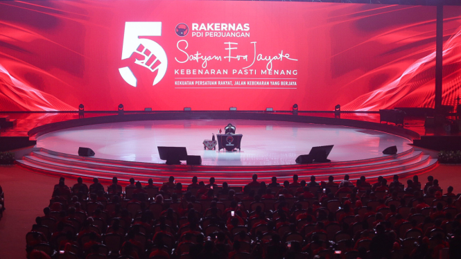 Ketua Umum PDI Perjuangan Megawati Soekarno Putri di Rakernas 5 PDIP