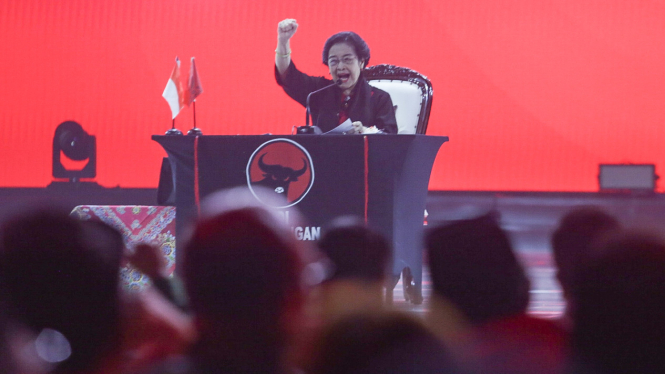 Ketua Umum PDI Perjuangan Megawati Soekarno Putri di Rakernas 5 PDIP