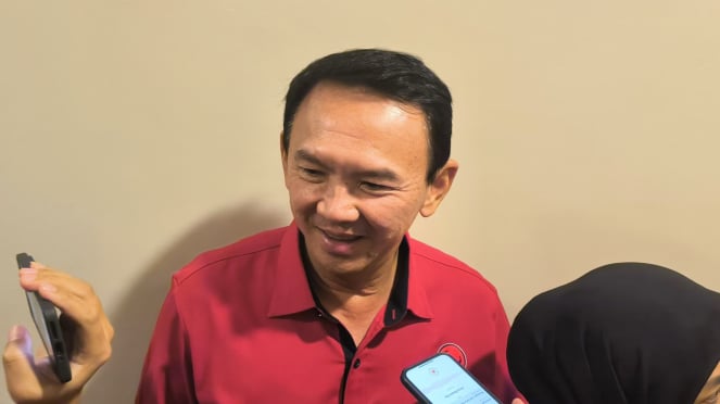 Basuki Tyahaja Purnama, também conhecido como Ahok, após a 5ª reunião nacional de trabalho do PDIP