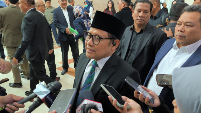 Ketua Umum PKB Muhaimin Iskandar alias Cak Imin di Kompleks Parlemen, Senayan, Jakarta Pusat, Selasa, 28 Mei 2024