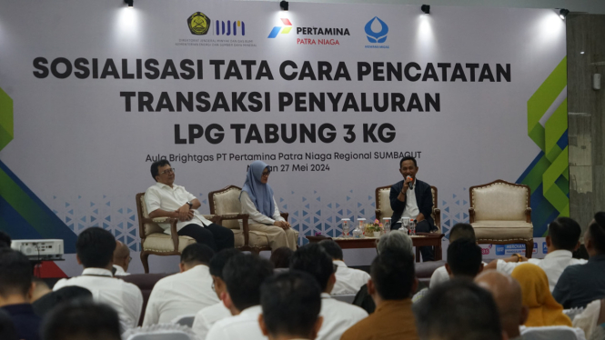 Sosialisasi tata cara pencatatan transaksi penyaluran LPG 3 Kg kepada agen dan pangkalan.(dok Pertamina)