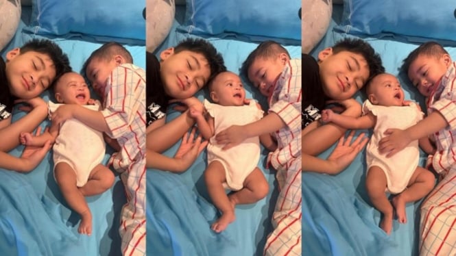 Baby Lily, diapit Rafathar dan Rayyanza