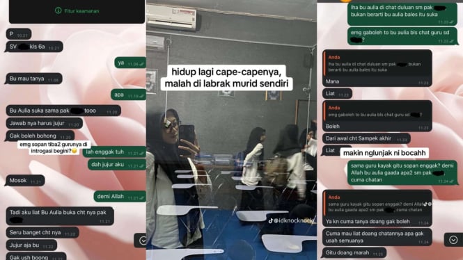 Chatinggan Ibu Guru dengan Muridnya