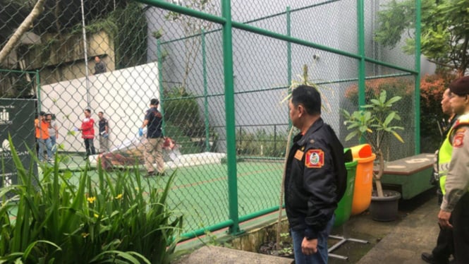 Lapangan basket, lokasi jatuhnya Rahul Pinem usai melompat dari ketinggian