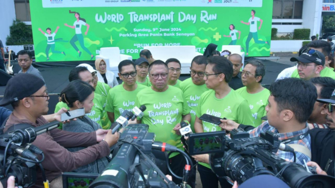 Ketua Umum Hanura Oesman Sapta Odang (OSO) di kawasan Senayan, Jakarta