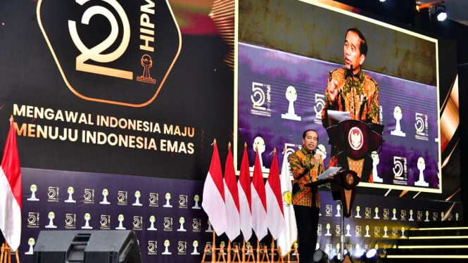 Presiden Jokowi di acara HUT ke-52 Hipmi