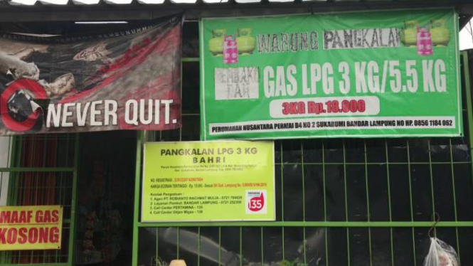 Warung Pangkalan Gas di Lampung