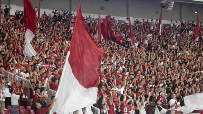 Suporter Timnas Indonesia vs Filipina di Kualifikasi Piala Dunia