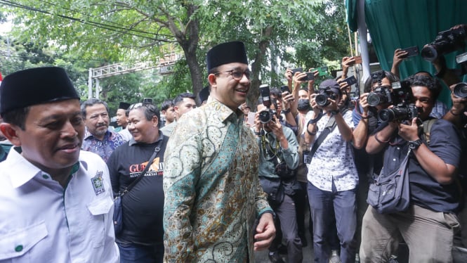 Anies Baswedan saat dambangi markas DPW PKB DKI Jakarta