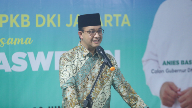 Anies Baswedan saat sambangi markas DPW PKB DKI Jakarta