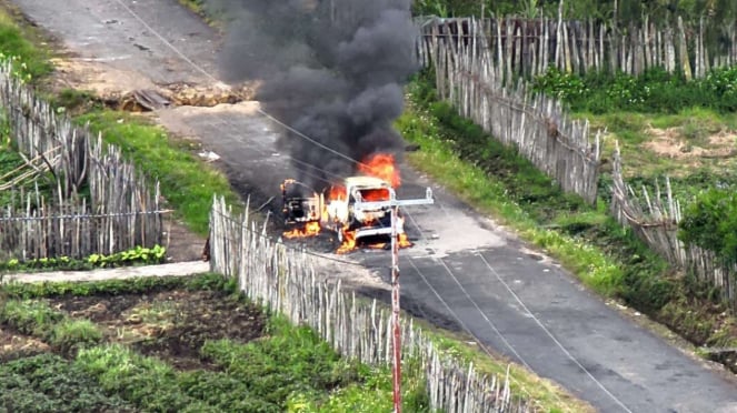 The KKB killed and burned a public transport driver in Panai, Central Papua