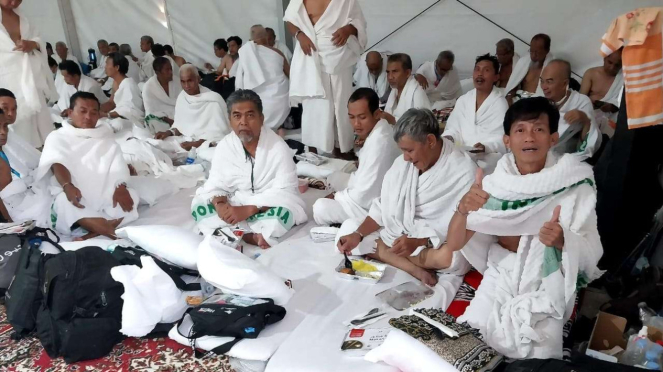 Jemaah haji Indonesia sudah berada di tenda Arafah