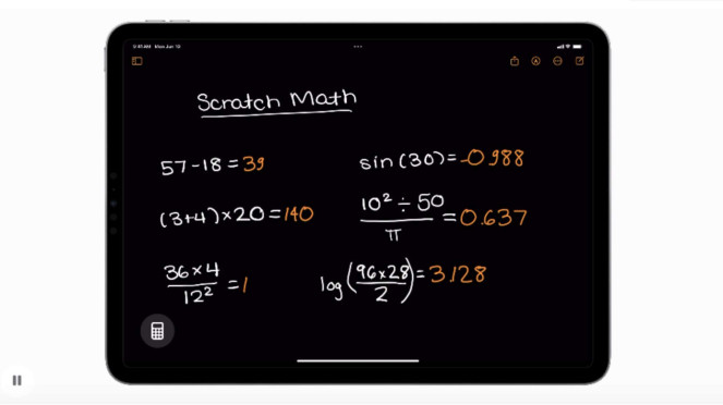 Kalkulator dengan Math Notes di iPadOS 18