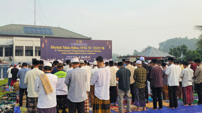 Pelaksanaan solat ied di rutan kelas I Tangerang