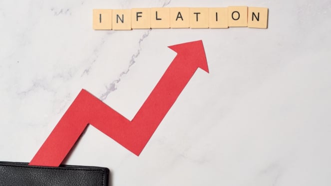 En la imagen, la flecha que apunta hacia arriba muestra que se está produciendo inflación.
