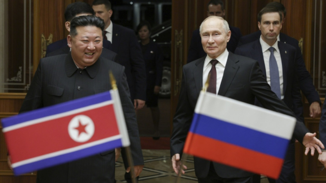 Pertemuan Vladimir Putin dan Kim Jong Un di Korea Utara