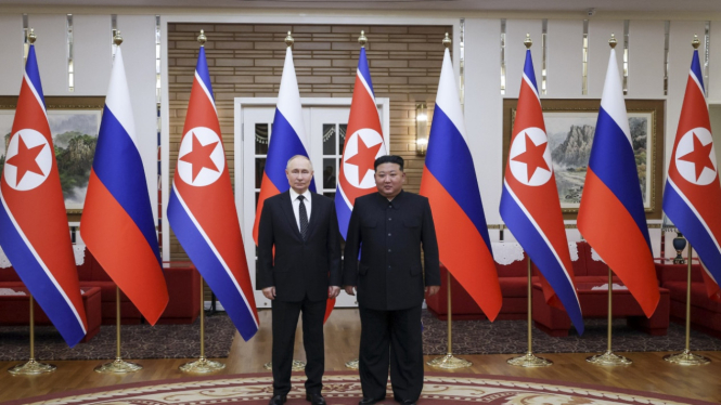 Pertemuan Vladimir Putin dan Kim Jong Un di Korea Utara