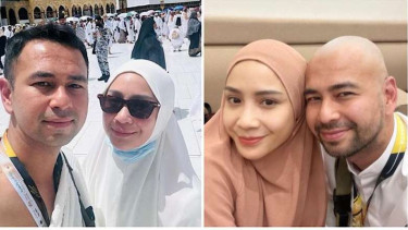 Raffi Ahmad dan Nagita Slavina saat menunaikan ibadah haji