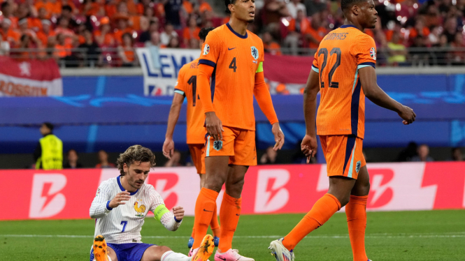 Pemain Timnas Prancis, Antoine Griezmann saat melawan Belanda