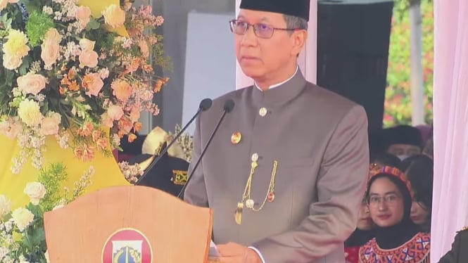Penjabat (Pj) Gubernur DKI Jakarta, Heru Budi Hartono Sambutan di Monas