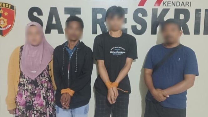 Empat pelaku curanmor diamankan polisi di Mako Satreskrim Polresta Kendari.