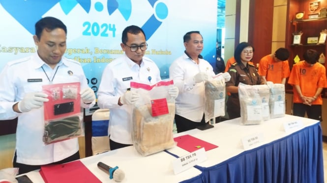 BNNP Bali menggelar rilis pengungkapan dan pemusnahan barang bukti narkotika se-Indonesia dalam rangka HANI 2024