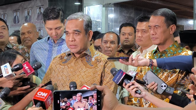 Sekjen Partai Gerindra, Ahmad Muzani di Kompleks Parlemen, Senayan, Jakarta Pusat, Selasa, 25 Juni 2024