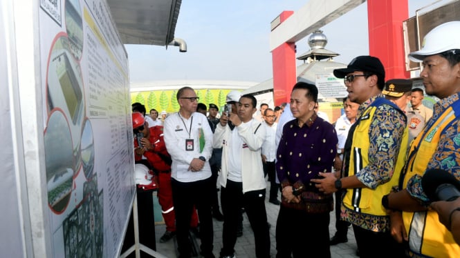 Pj Gubernur Sumut, Agus Fatoni meninjau venue PON 2024 di Desa Sena, Kabupaten Deliserdang.(dok Pemprov Sumut)