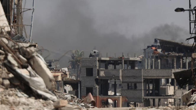 VIVA Militer: Situasi porak-poranda bangunan di kawasan Shejaiya, Gaza