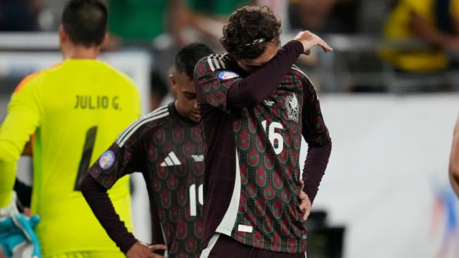 Reaksi pemain Meksiko Jordi Cortizo usai gagal ke perempat final Copa America