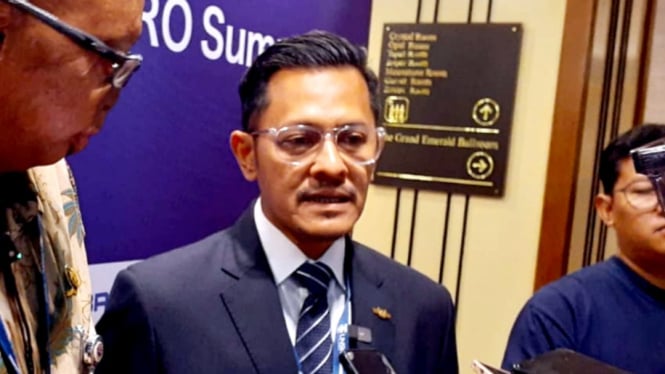 Ketua Umum Indonesia National Air Carriers Association (INACA), Denon Prawiraatmadja, di acara Indonesia Aero Summit 2024, kawasan Pecenongan, Jakarta Pusat, Selasa, 2 Juli 2024