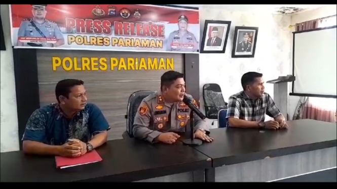 Kapolres kota Pariaman AKBP Andreanaldo Ademi (tengah)