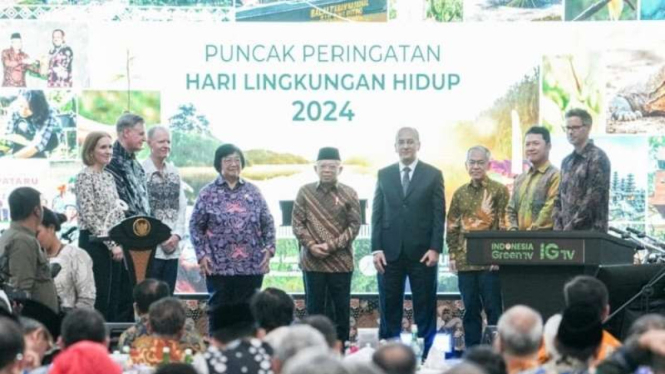 Wapres Maruf Amin saat menghadiri Peringatan Hari Lingkungan Hidup (HLH) 2024,