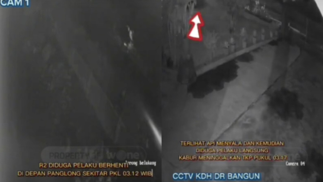 Rekaman CCTV pembakaran rumah wartawan di Karo. Sumatera Utara