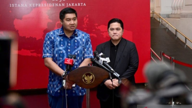 Ketua SC Piala Presiden Maruarar Sirait dan Ketua Umum PSSI Erick Thohir