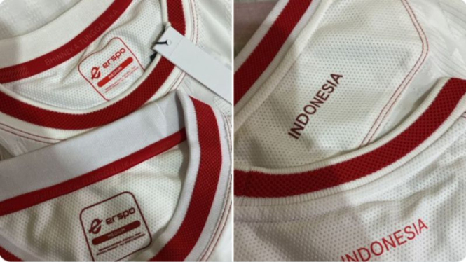 Foto jersey Timnas Indonesia buatan Erspo.