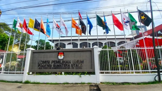  Kantor KPU Sumut, di Kota Medan.(B.S.Putra/VIVA)