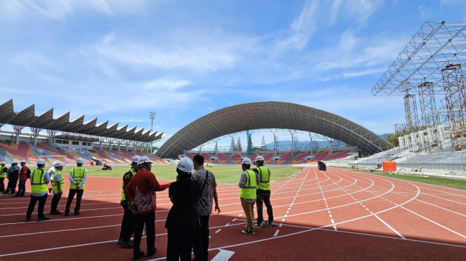 Der Hauptaustragungsort des Harapan-Bangsa-Stadions in Banda Aceh ist der Eröffnungsort für das Aceh – Nord-Sumatra-PON.  VIVA/Dani Randi