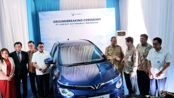 Groundbreaking pabrik produksi mobil listrik VinFast di Subang