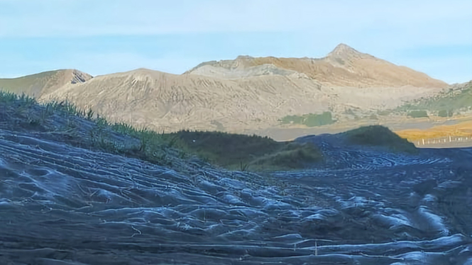 Fenomena frost atau embun es di Gunung Bromo  