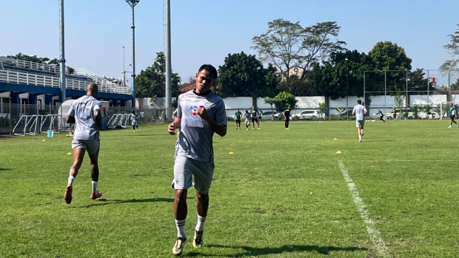 Striker Persib, Dimas Drajad (Foto: Dede Idrus) 