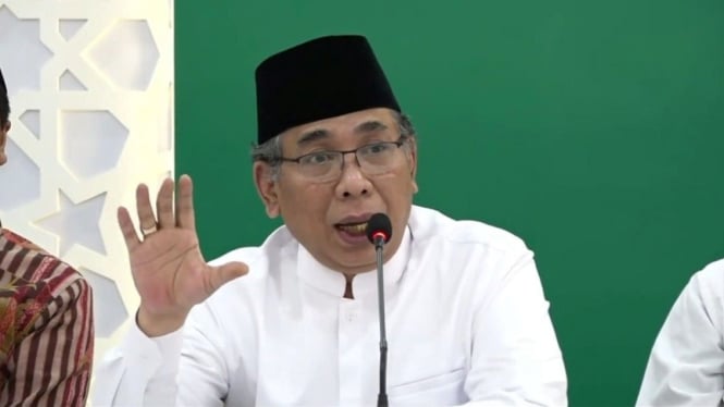 Ketua Umum PBNU KH Yahya Cholil Staquf atau Gus Yahya di kantor PBNU Jakarta