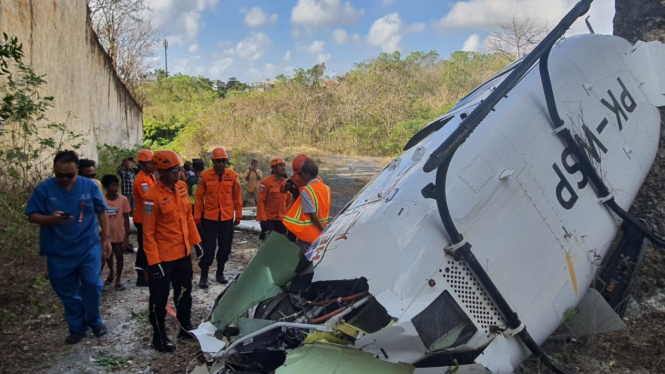 Helikopter jatuh di Bali (dok istimewa)