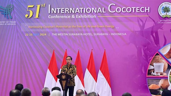 Presiden Jokowi Resmikan Pameran Kelapa Internasional ke-51 di Jawa Timur